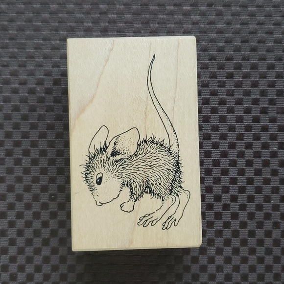 1998 House Mouse Rubber Stamp ~Running Jumping or Falling Mouse ~102~Stampa Rosa - Picture 3 of 10